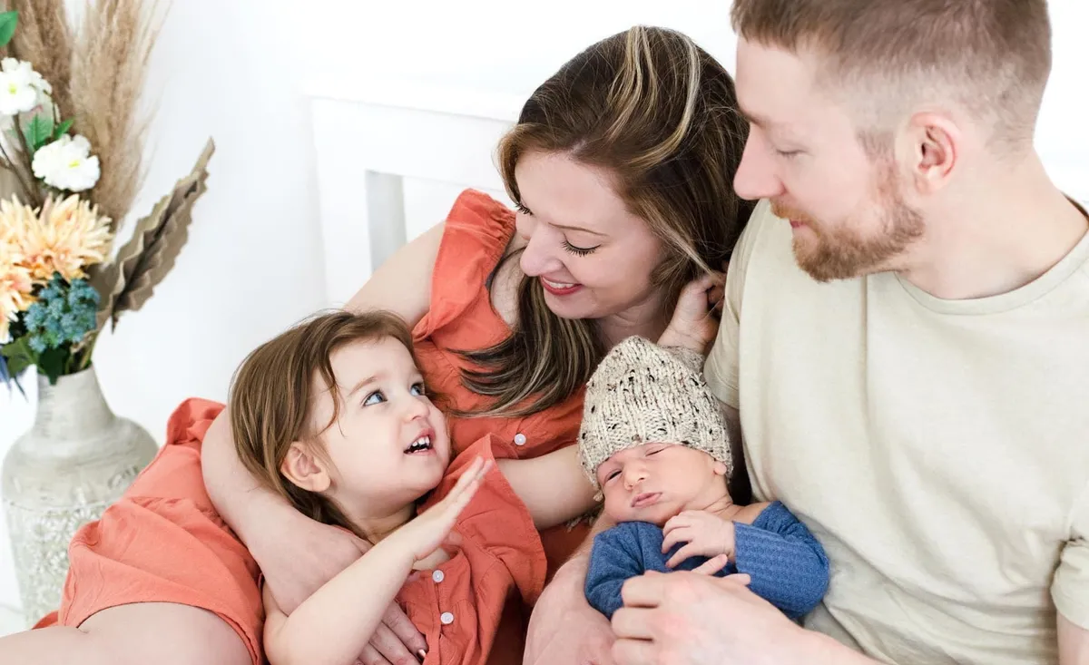 Bennett Dahl at home with his family